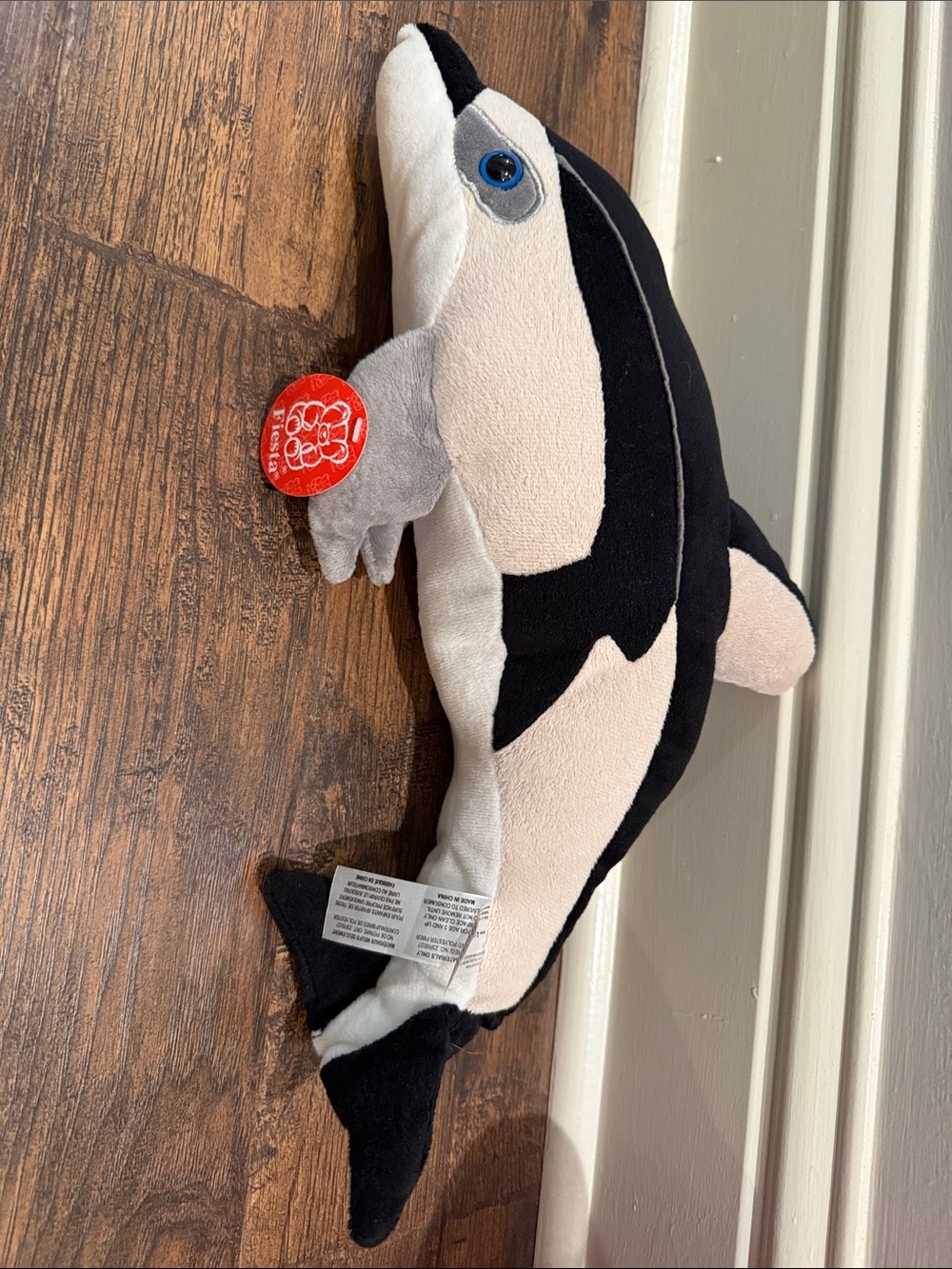 Plush Orca Whale Pet Toy - Black & White